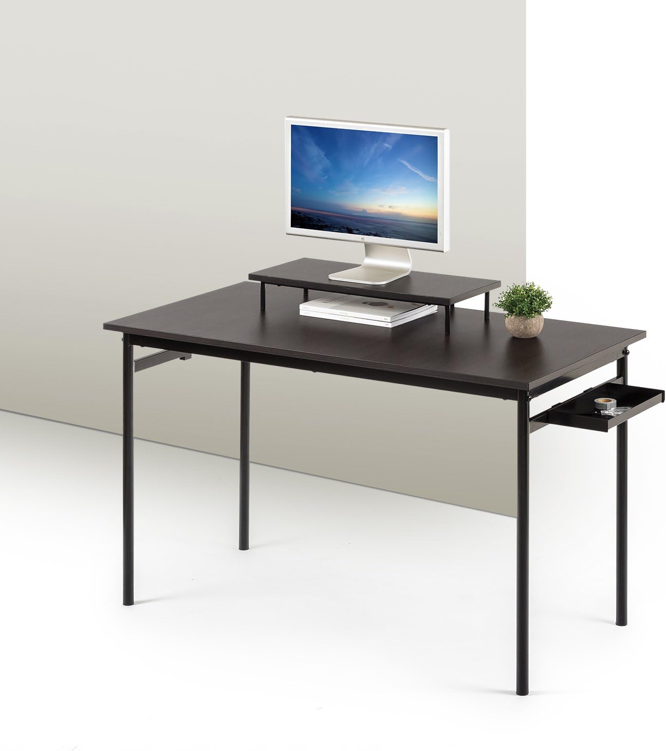 Zinus Tresa Computer Desk / Workstation in Espresso, Small Pack of 2