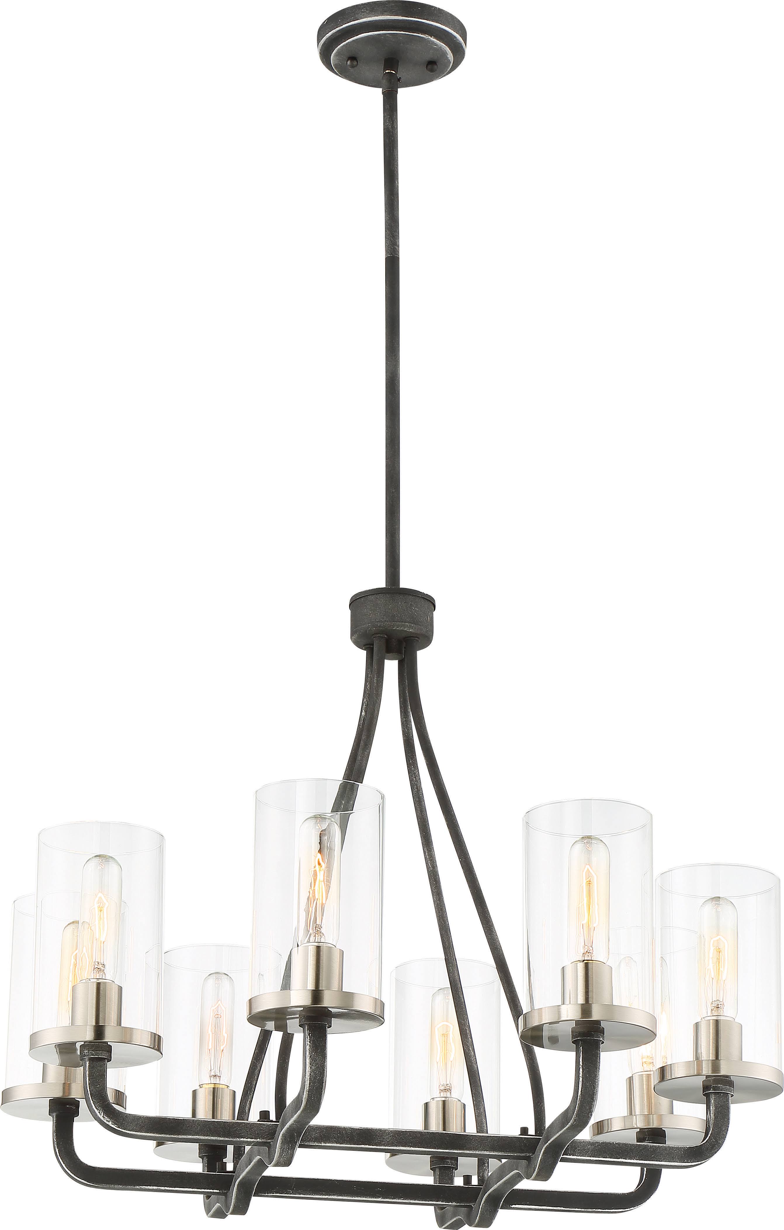 Nuvo Lighting Sherwood Chandelier Iron Black / Brushed Nickel 8 Light 60/6128
