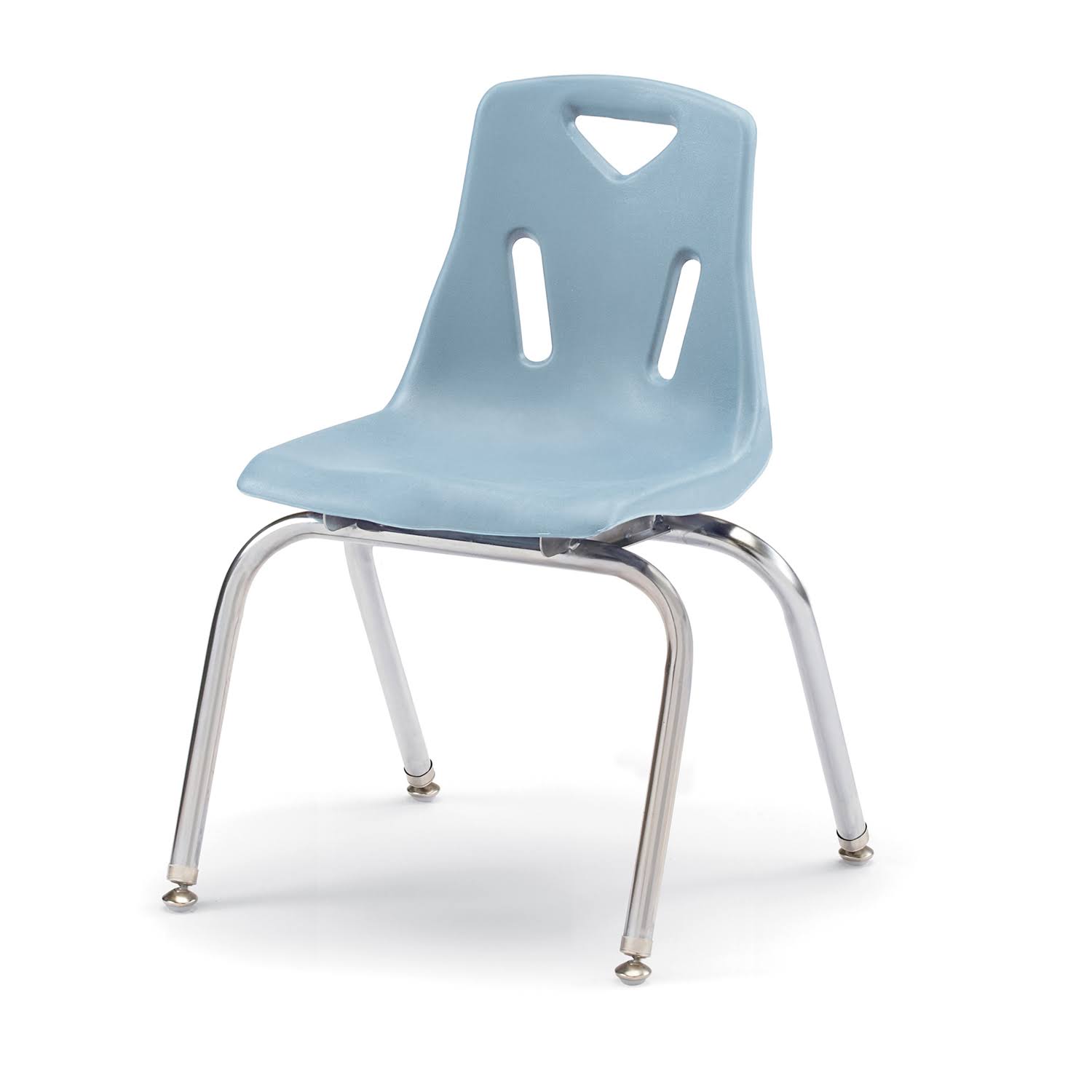 Berries Stacking Chair with Chrome-Plated Legs, 16x22 Height, Coastal Blue