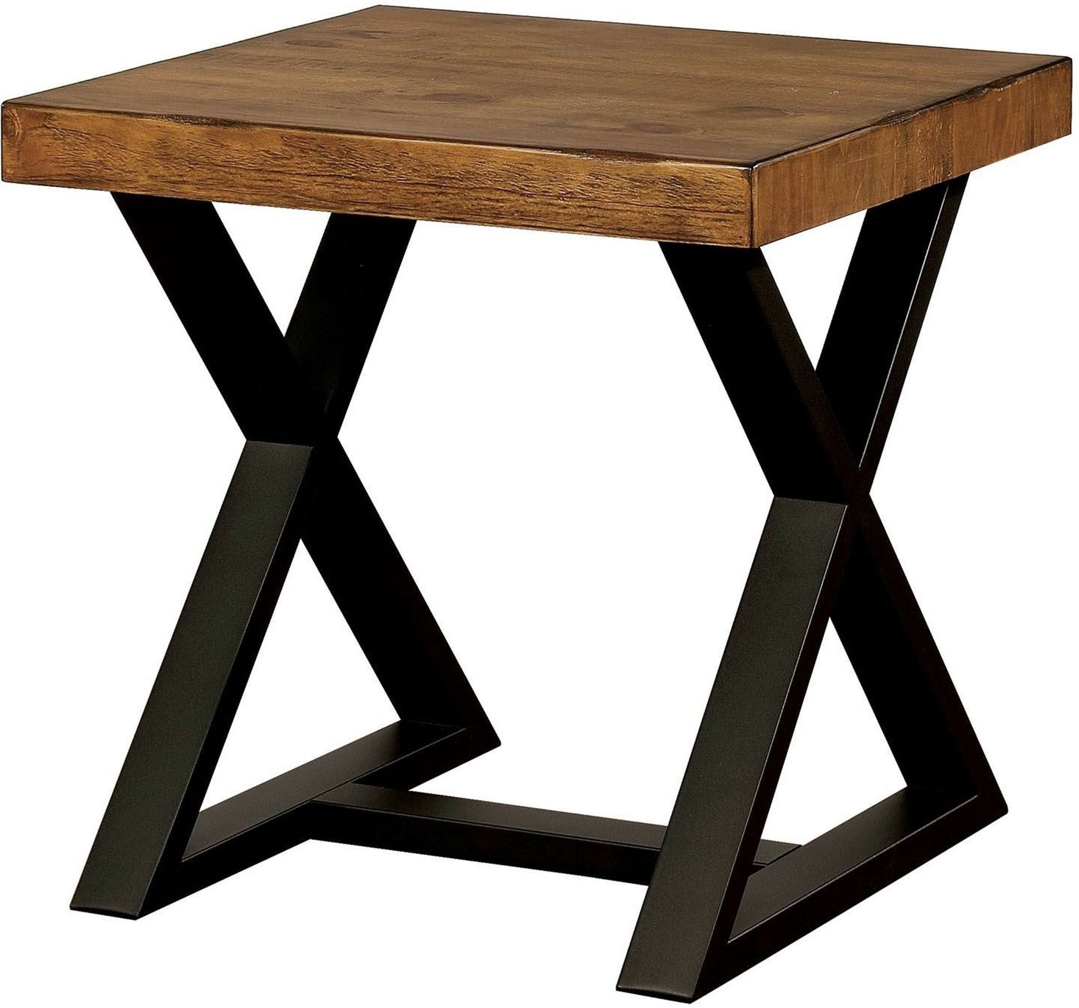Furniture of America Nikki Oak/Black End Table