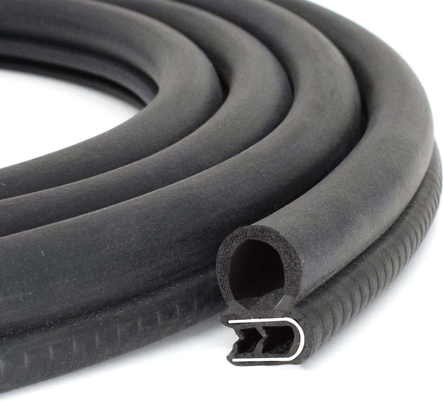 Tintvent Edge Trim 10Ft Car Door Seal Strip with Side Bulb, High-Quality EPDM Rubber Automotive Weather Stripping Edge Guard Universal Fit for Camper Van, Trucks, SUV, RV Pack of 2