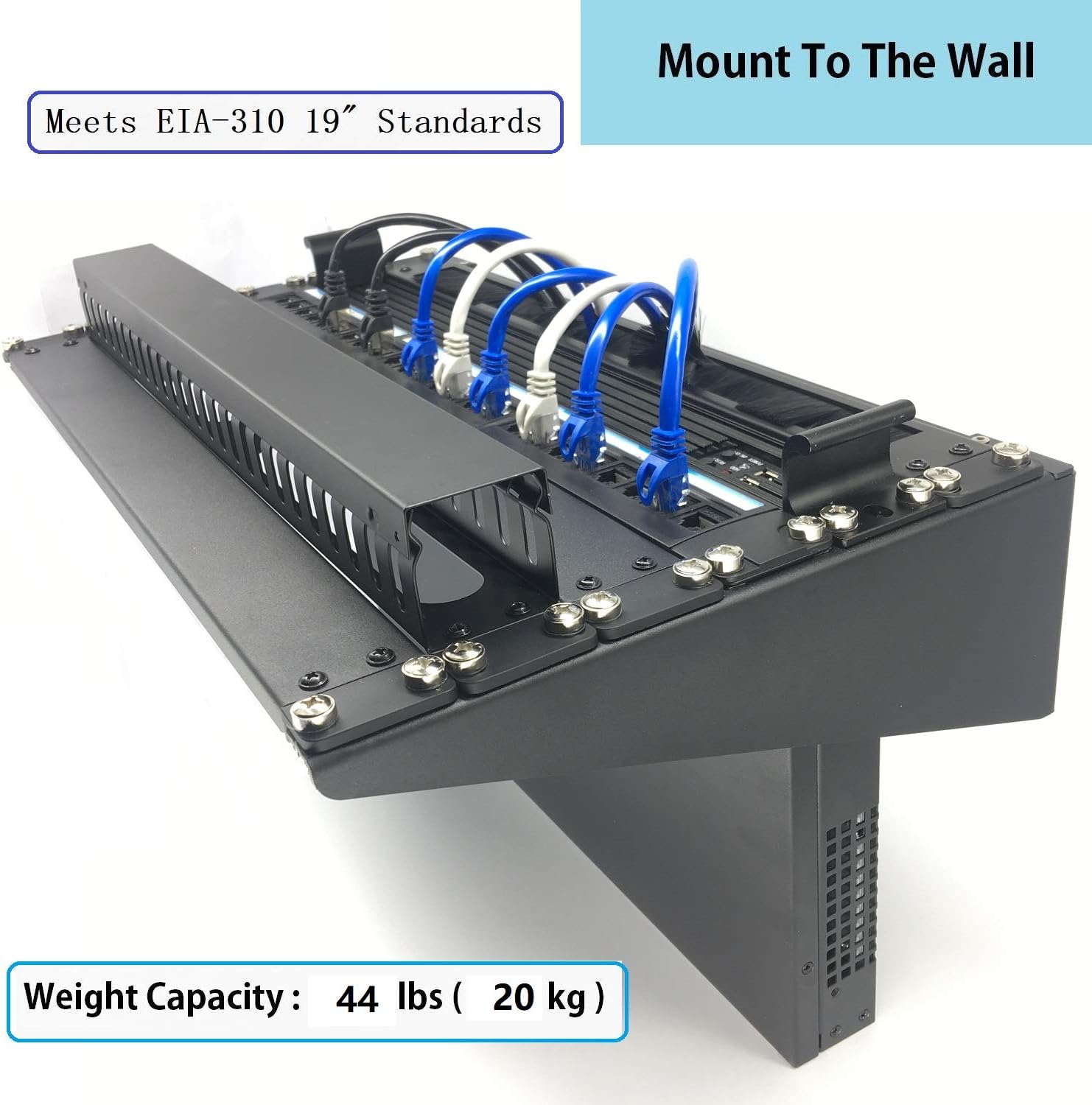 Mofangtech 6U Folding 19 Inches Cold Rolled Steel Wall Mountable Simple Vertical Rack and Networking Euipment Rack Including Hardware for Assembly (6U100) Pack of 2