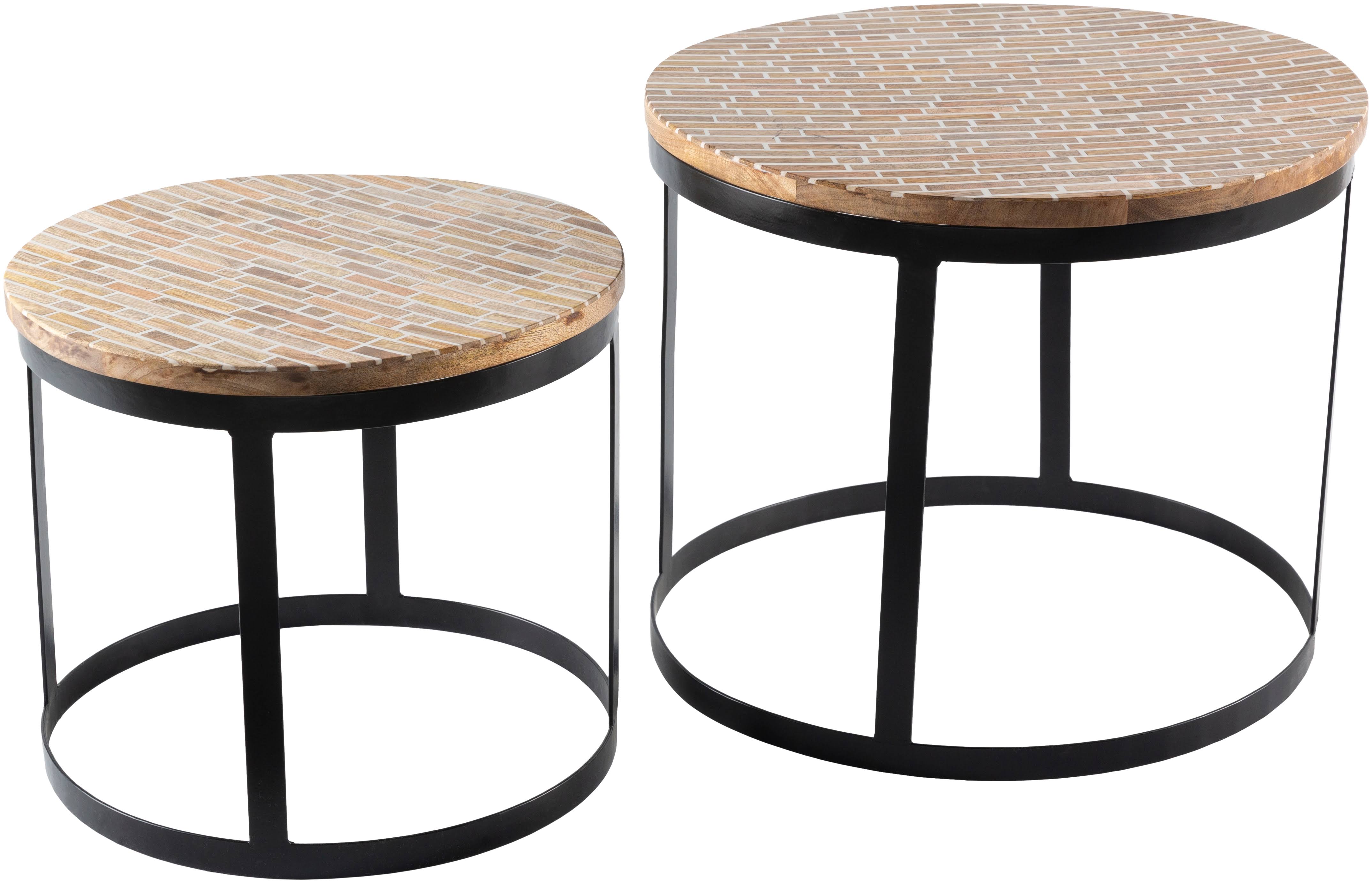 Surya Nesting Table Abrazo Black Modern 2 Piece Set