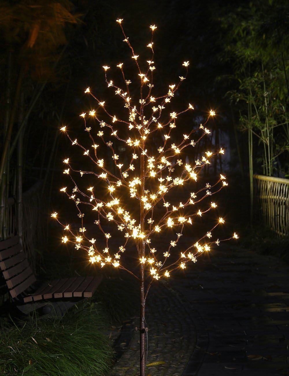 LIGHTSHARE LED Blossom Tree, 6.5 Feet, Warm White Pack of 2