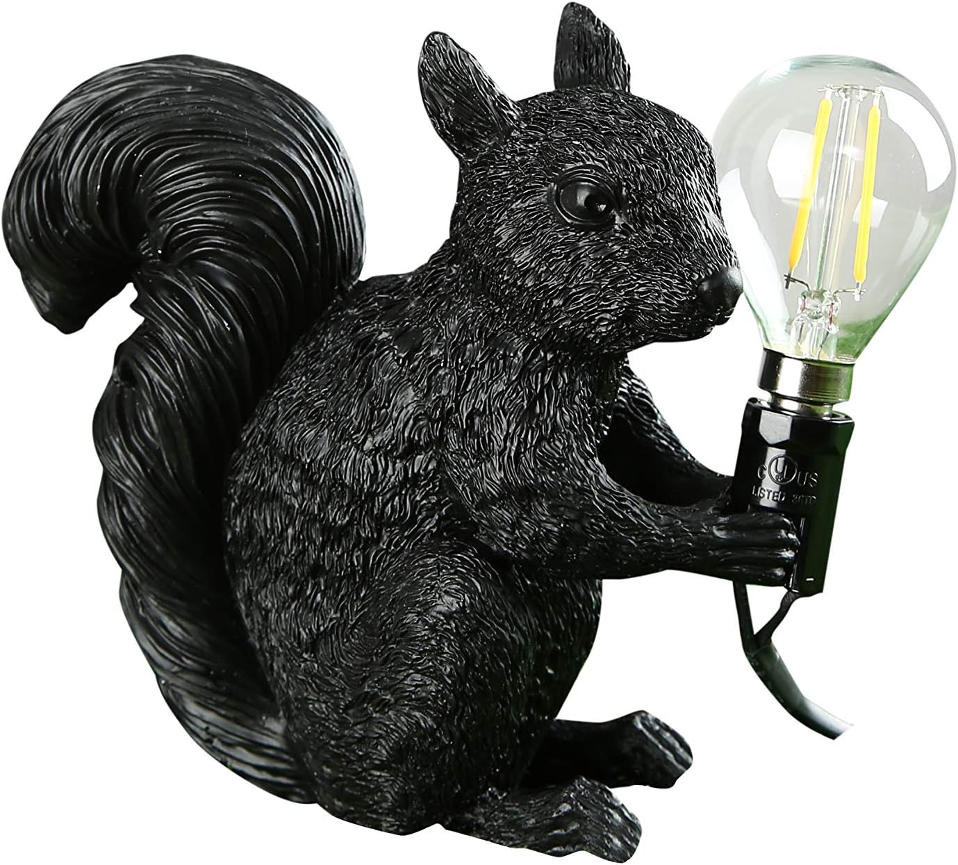 MAYOLA Modern Resin Squirrel Table Light, Resin Squirrel Lighting Fixture for Living Room, Bedroom, Office, College Dorm (White) Pack of 2