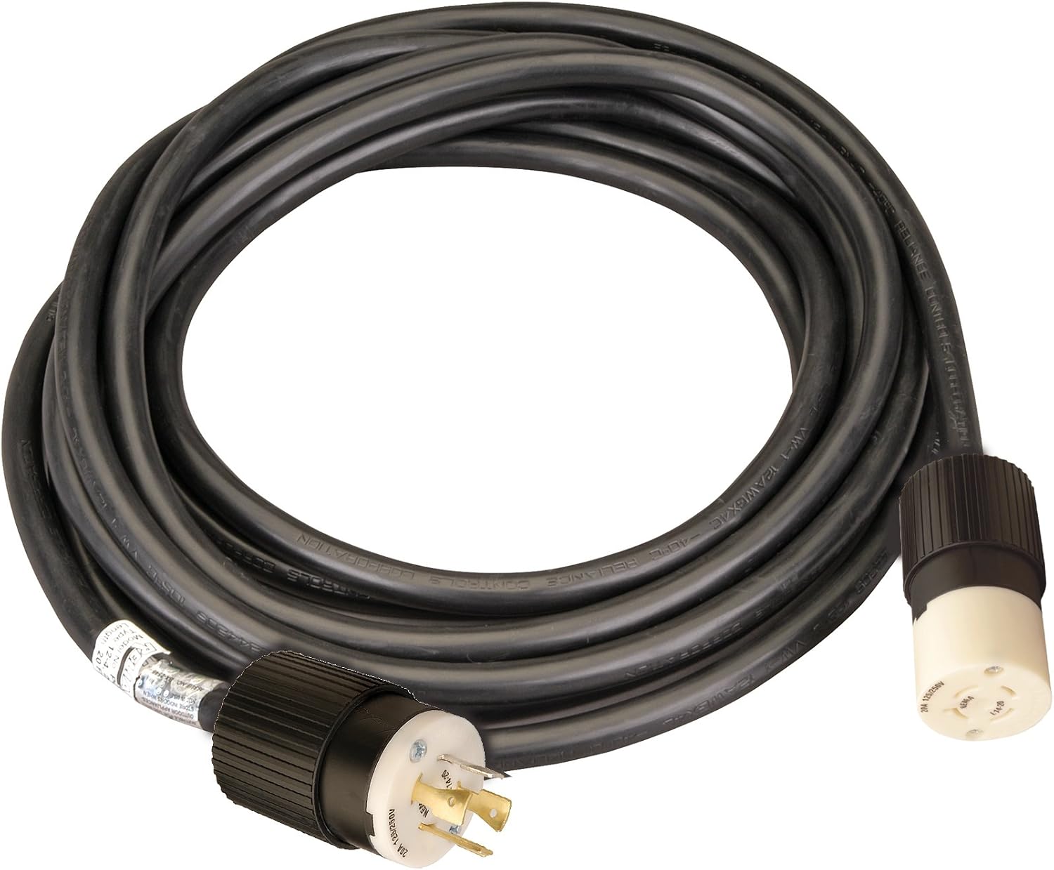 Reliance Controls PC2020 20-Amp (L14-20), 20-Foot Generator Power Cord,Black