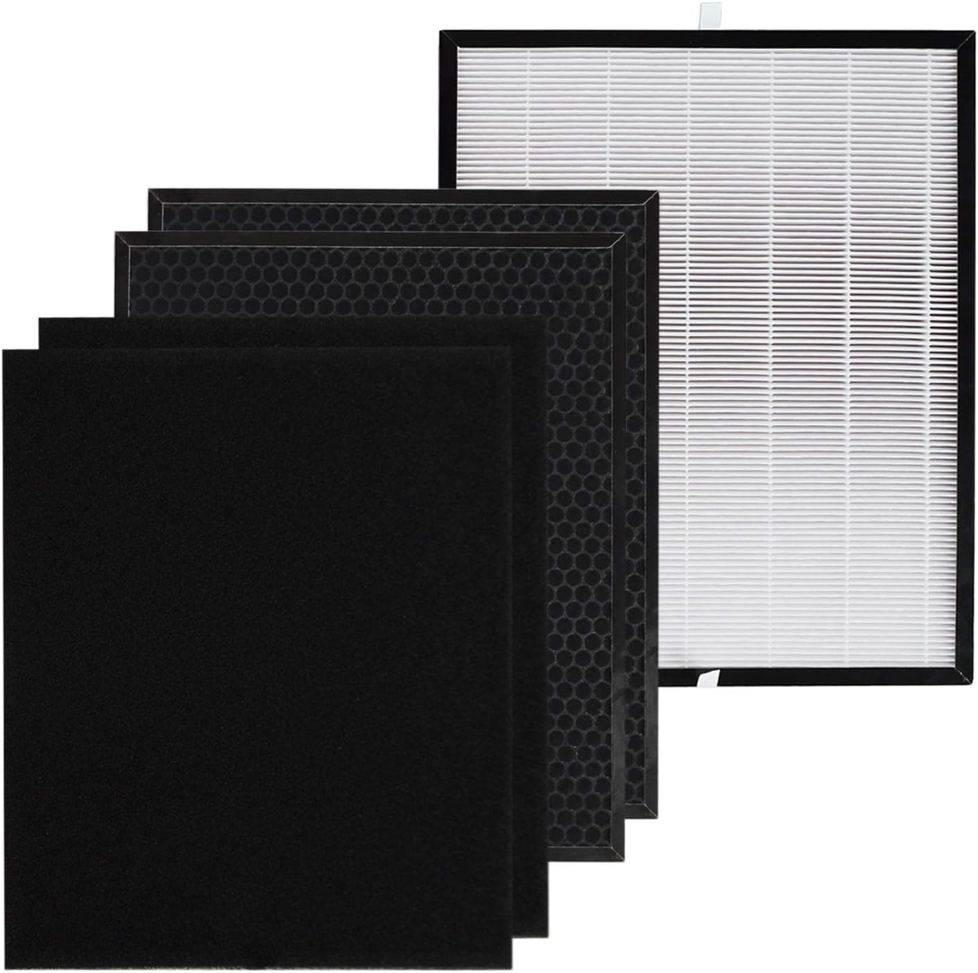 PUREBURG Replacement HEPA Filter Combo Pack Compatible with AirDoctor AD1000/AD3000 Air Purifiers,1 High-Efficiency HEPA Filter +2 Activated Carbon Filters +2 Carbon Pre-Filters Pack of 2