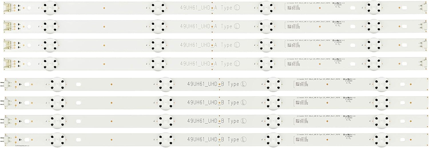 49UH61UHD Type L Type R LED Backlight Strips (8) 49UH6030 49UH6090 49UH6100 49UH610A New Pack of 2