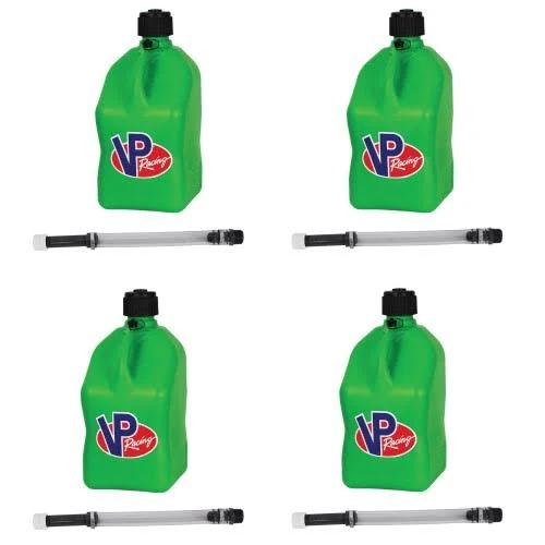 VP Racing 5 Gallon Motorsport Racing Liquid Can (4 Pack) u0026 14x22 Hose (4 Pack)