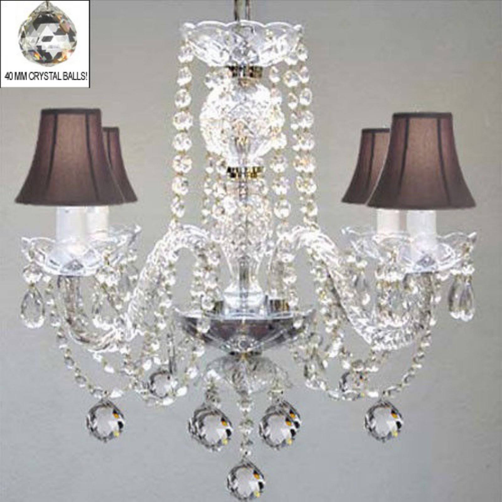 Harrison Lane Swarovski 4-Light Crystal Chandelier Shade Color: Black