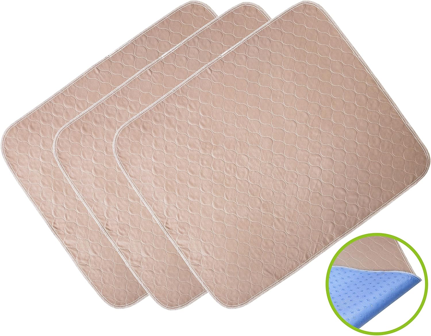 Washable Pee Pads for Dogs 3 Pack Guinea Pig Fleece Cage Liners Waterproof Resuable Machine Washable Puppy Potty Pet Dog Training Pads Whelping Box Mats for Small Middle Large Dogs Cats Pets Playpen