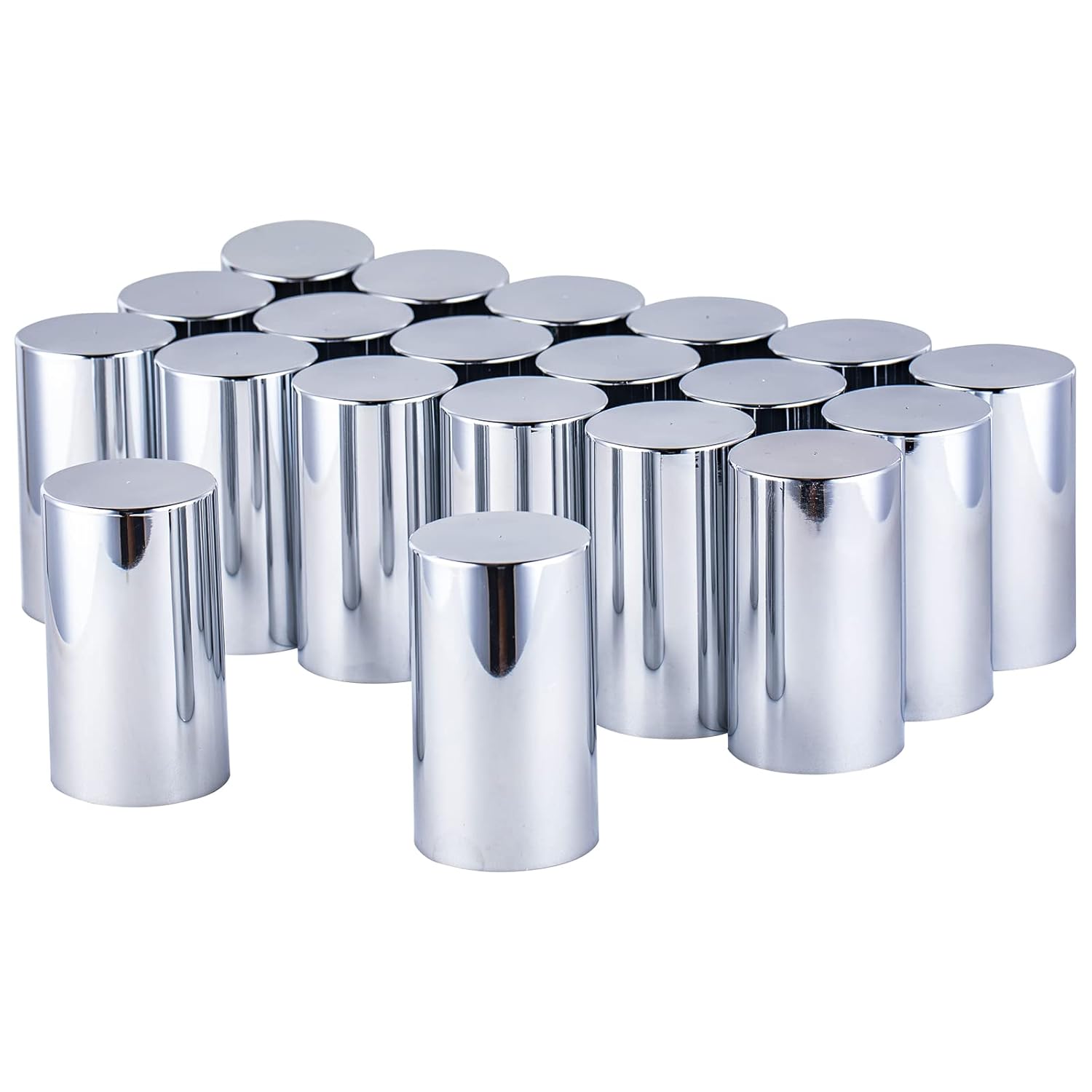 20 Pack Nut Cover, ABS Chrome Plastic 33 mm by 3-1/2