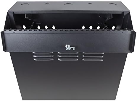 NavePoint 5U Low Profile Vertical Wall Mount Enclosure 36 Inch Server Depth Patch Panel Cabinet Black