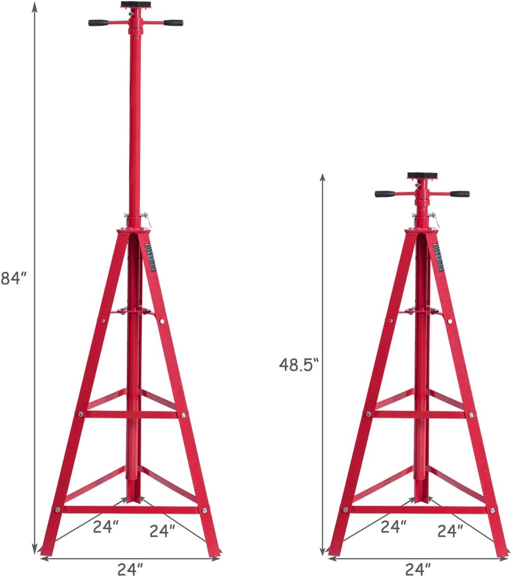 Toolsempire Underhoist Tripod Stand 2 Ton High Lift Jack Stand Reach Under Hoist Stand, Heavy Duty Steel Underhoist Support Lift Jack Stand