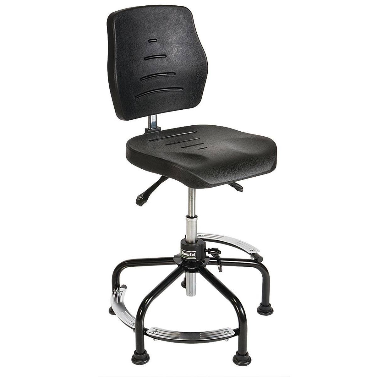 Shopsol Workbench Industrial Chair -Polyurethane, Black