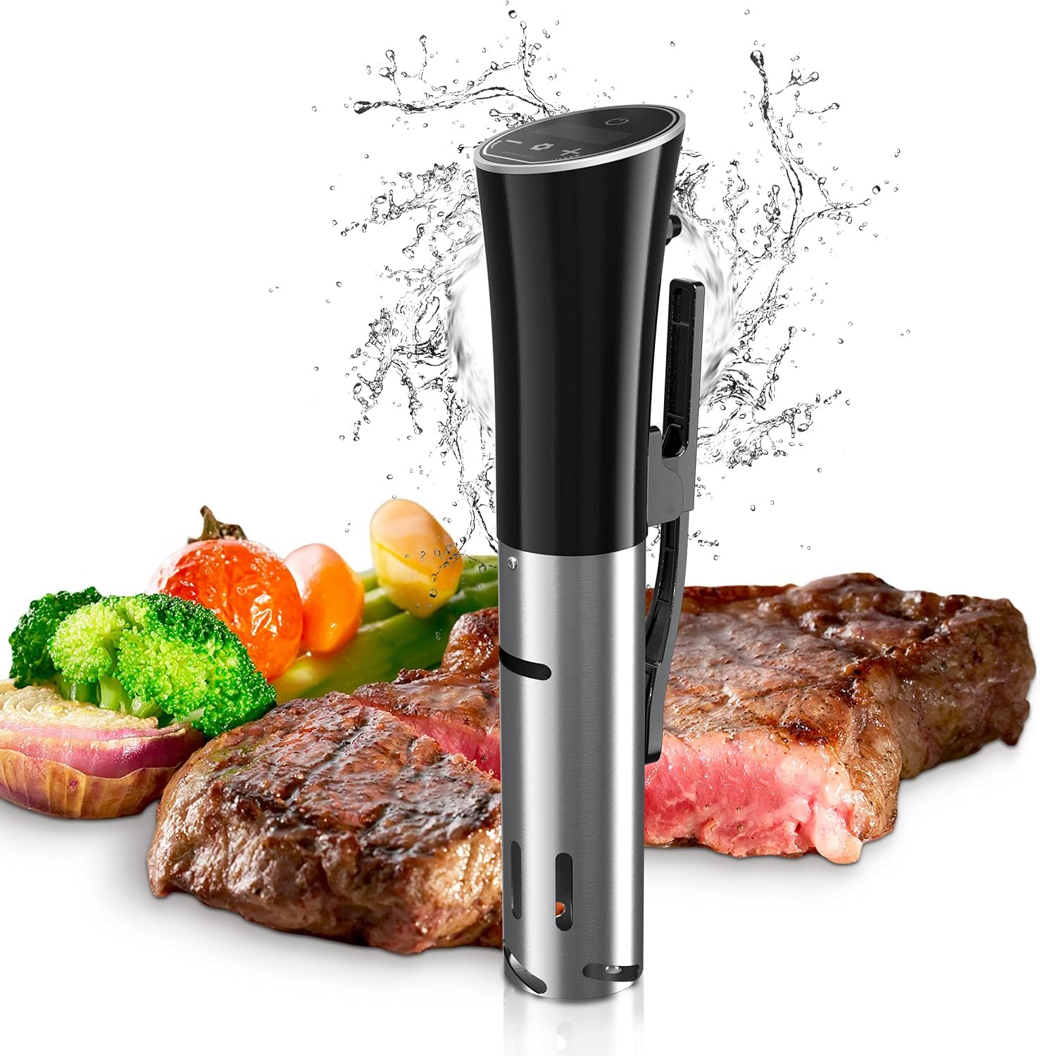 Sous Vide Precision Cooker, 1000W IPX7 Waterproof Ultra Quiet Stainless Steel Sous Vide Machine Immersion Circulator