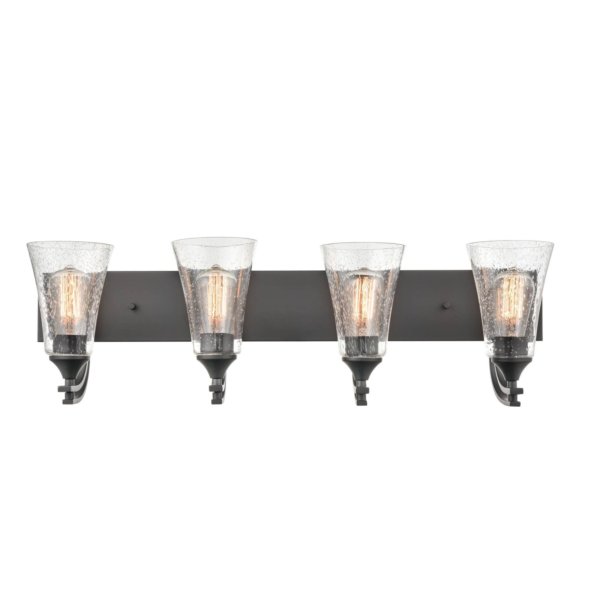 Millennium Lighting Natalie Metal 4 Light Bathroom Vanity Light- Matte Black - 1494-MB