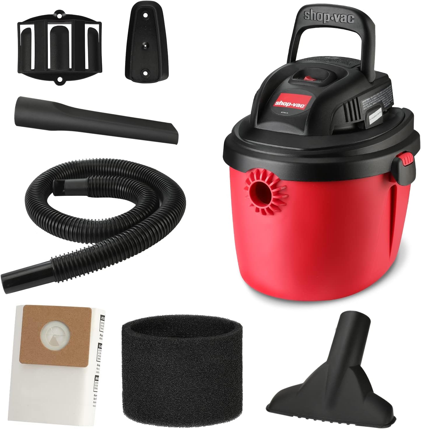Shop-Vac 2.5 Gallon 2.5 Peak HP Wet/Dry Vacuum, Portable Compact Shop Vacuum with Collapsible Handle Wall Bracket & Multifunctional Attachments for Home, Jobsite. 2036000 Pack of 2
