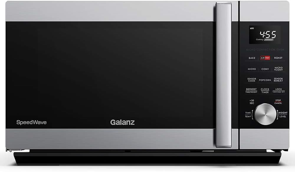 Galanz GSWWA16BKSA10 3-in-1 SpeedWave with TotalFry 360, Microwave, Air Fryer, Convection Oven with Combi-Speed Cooking, 1.6 Cu.Ft/ 1000W, Black