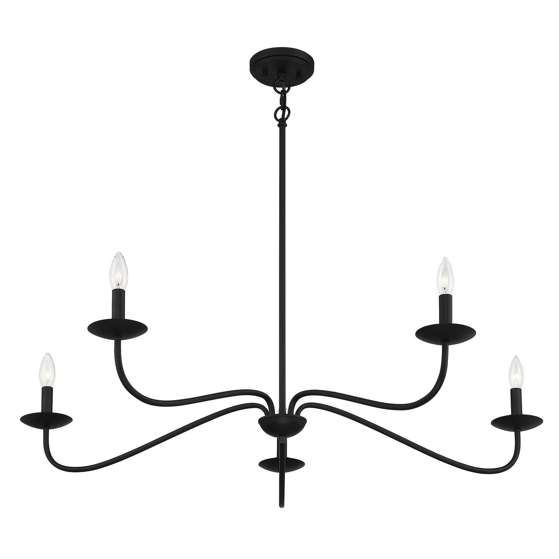 Meridian 5 Light Matte Black Chandelier (M10085MBK)
