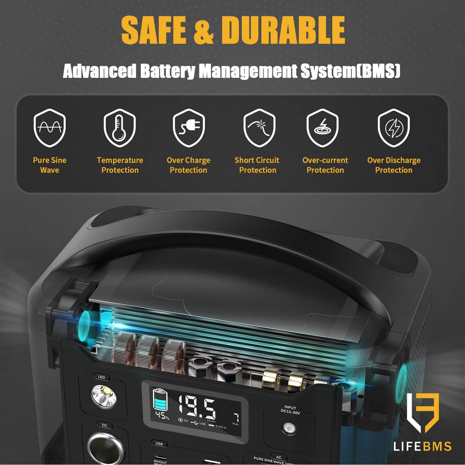 VTOMAN Portable Power Station Discovery 600, 626Wh/174000mAh Solar Generator (Solar Panel Optional), Pure Sine AC 600W(Peak 1200W) Battery Powered Outlet with DC 150W/Type-C 60W Fast Charge/LED Light