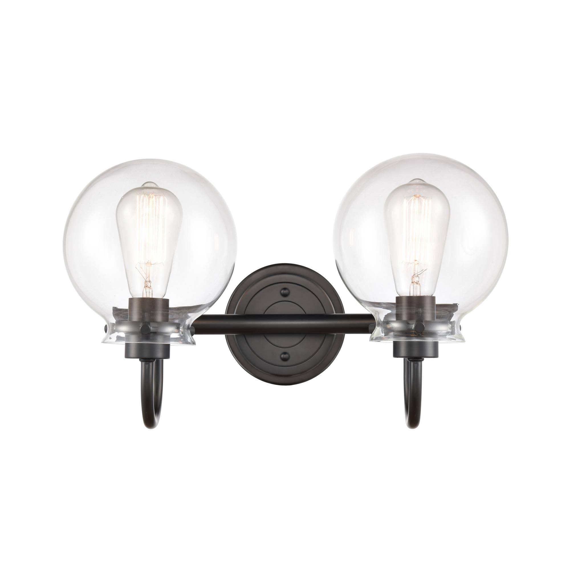Innovations 437-2W-BK-CL-LED Matte Black Olivia Bath Vanity Light