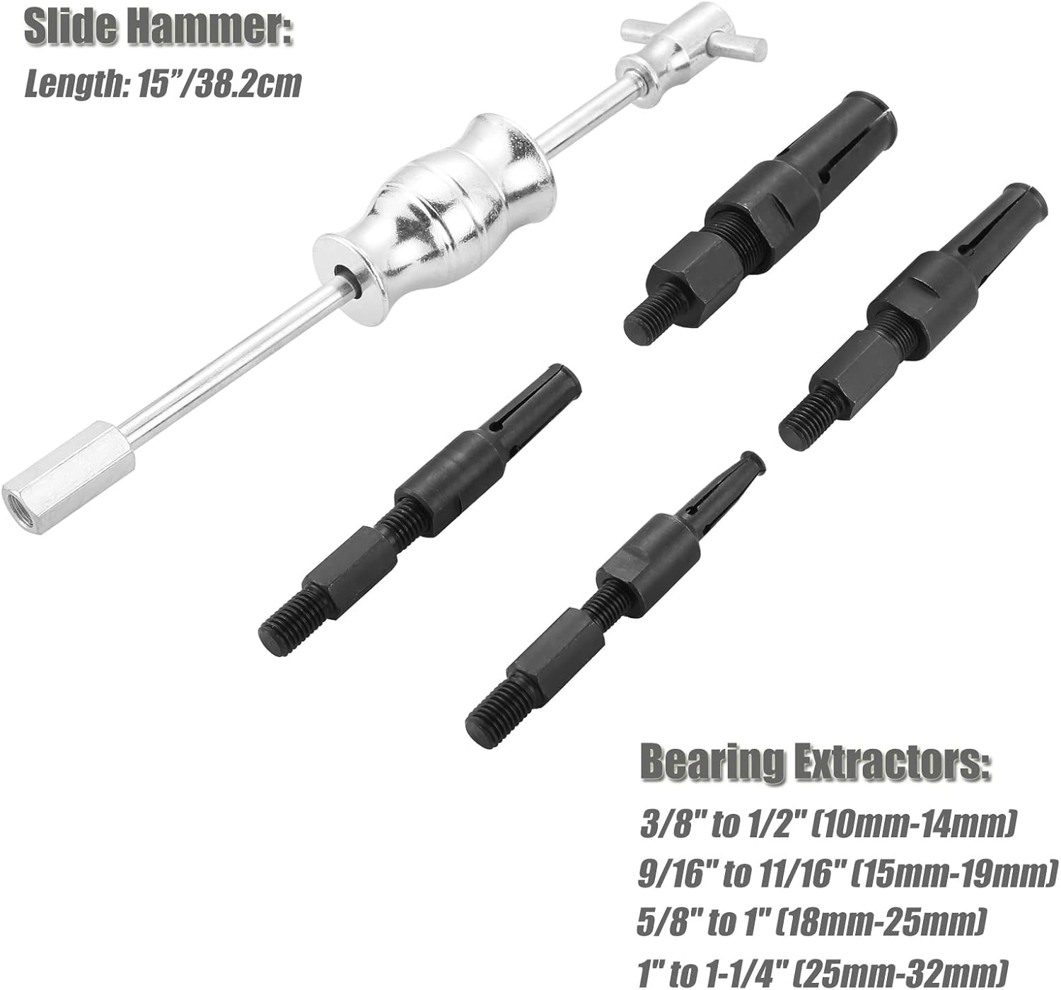 ATP Blind Inner Bearing Puller Slide Hammer Set Hole Remover Extractor Set 5PCS