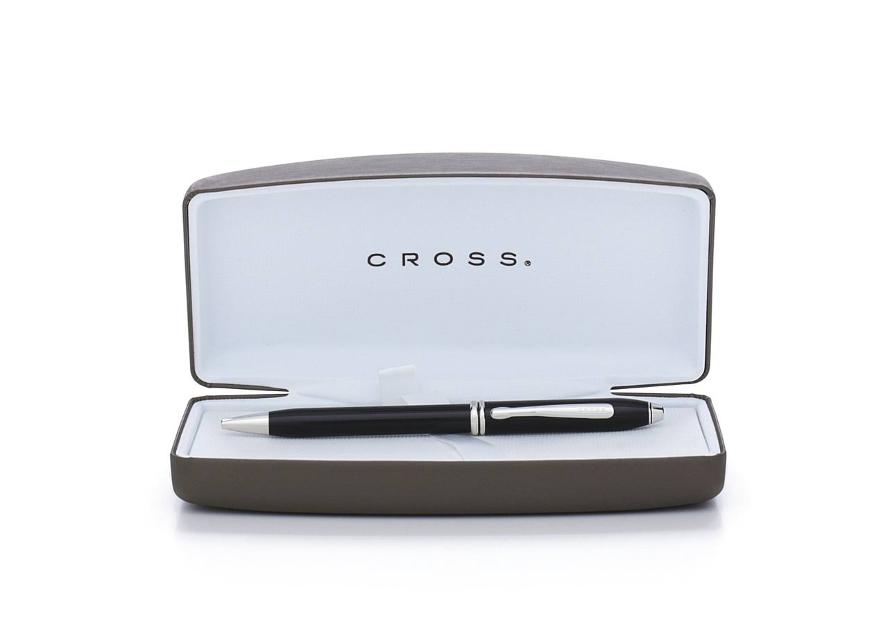 Cross Townsend Black Lacquer Rhodium Plated Ballpoint Pen