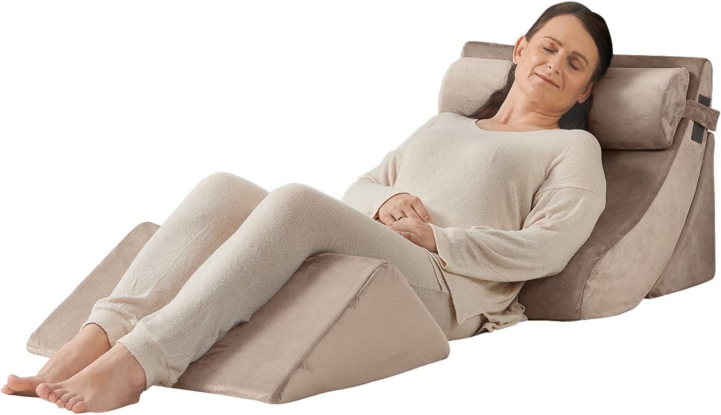 Axelrod Orthopedic Bed Wedge Pillow Set, Post Surgery Foam for Back, Neck and Leg Pain Relief Comfortable & Adjustable Ortho Pillows- Anti Snoring, Heartburn, Acid Reflux & GERD Sleeping Navy