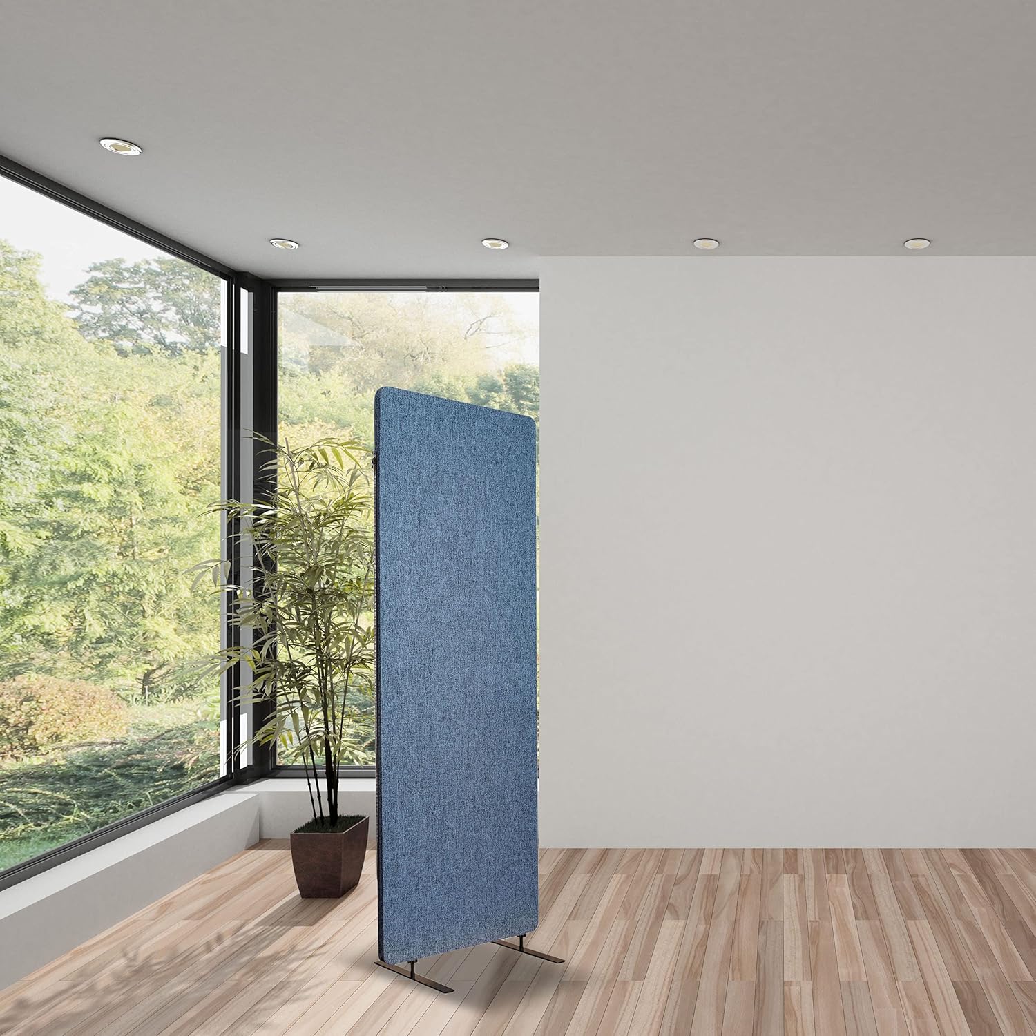 Stand Up Desk Store ReFocus Freestanding Noise Reducing Acoustic Room Wall Divider Office Partition (Steel Blue, 23.6