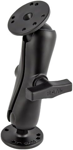 RAM Mounts Double Ball Mount with Two Round Plates RAM-101U with Medium Arm for Drill-down Mounting Pack of 2