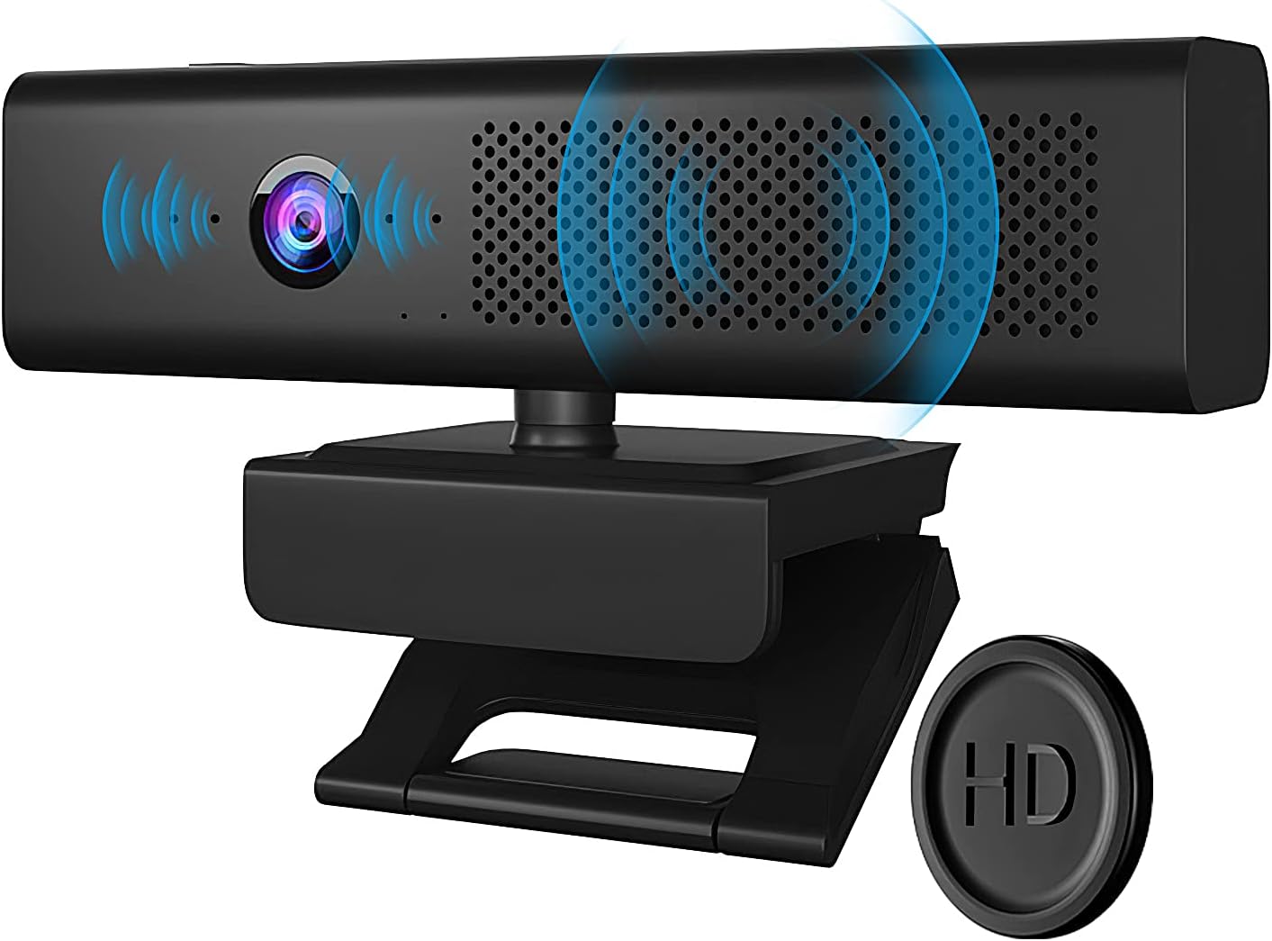 Conference Webcam with Speaker and 4 Microphones, HD 1080P Video Web Cam with Privacy Cover, Business Web Camera for Desktop PC Computer & Laptop, USB Camera for Zoom Conferencing/Gaming/Streaming Pack of 2
