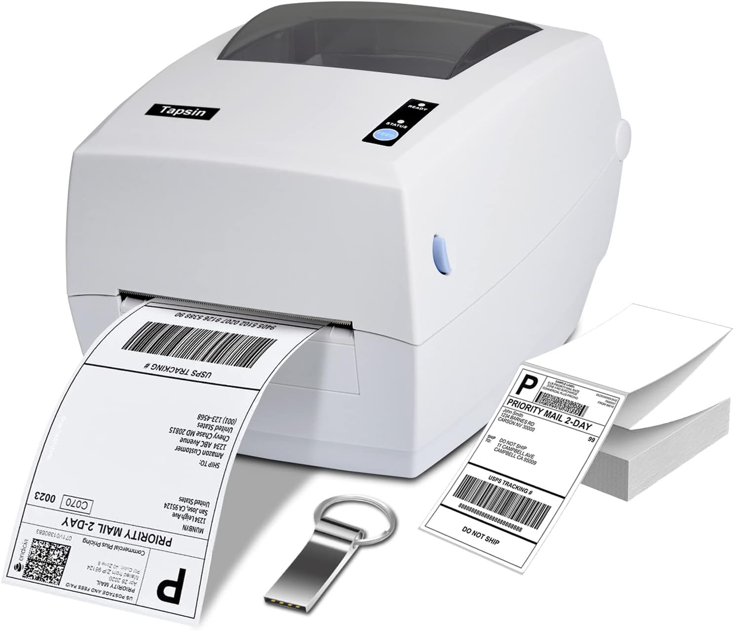Thermal Shipping Label Printer, Tapsin Direct Thermal Label Maker, 4x6 Thermal Printer for Shipping Labels, Compatible with Amazon, Ebay, Etsy, FedEx, One Click Setup on Windows and Mac