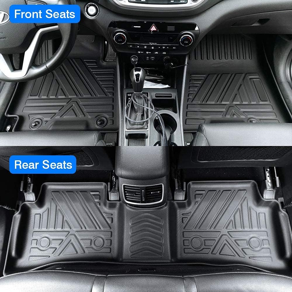 KUST Custom Fit Floor Mats for Hyundai Tucson 2021 2020 2019 2018 2017 2016 All Weather Floor Mat Liner Front and Rear Row Full Set Liners Black