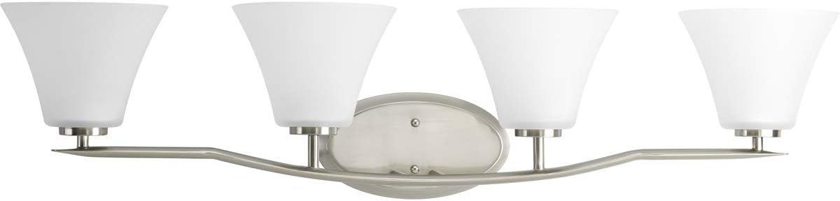 Progress Lighting P2007-09 Transitional Two Bath from Heart Collection in Chrome Finish Lighting Accessory, Brushed Nickel