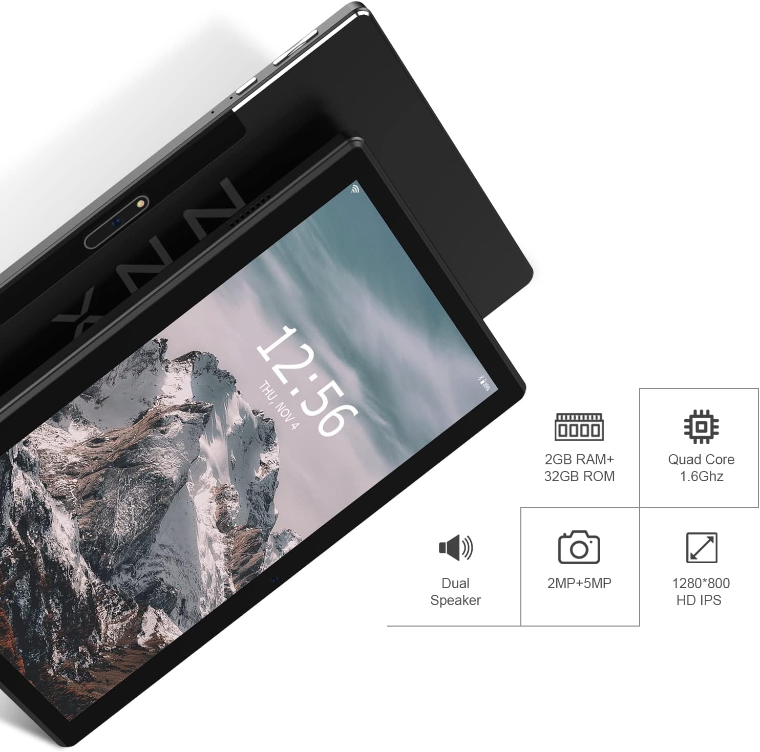 Tablet 10 Inch, Android Tablets, Quad-Core Processor, 32GB ROM 128GB Expand，2+5MP Camera,IPS HD Touch Scree, 6000mah Battery, WiFi Bluetooth, 2022 Powerful Performance Tablet Computer(Black)