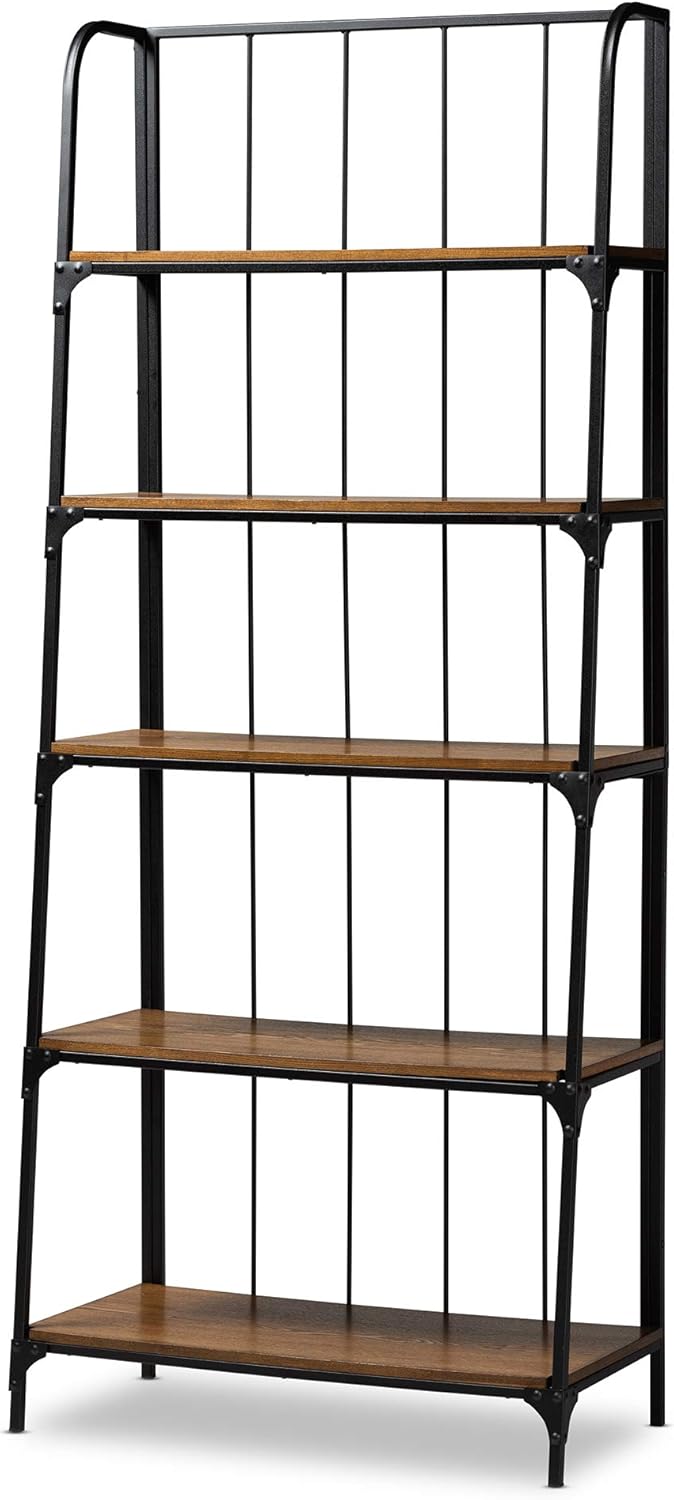 Baxton Studio Shelving, Brown/Black