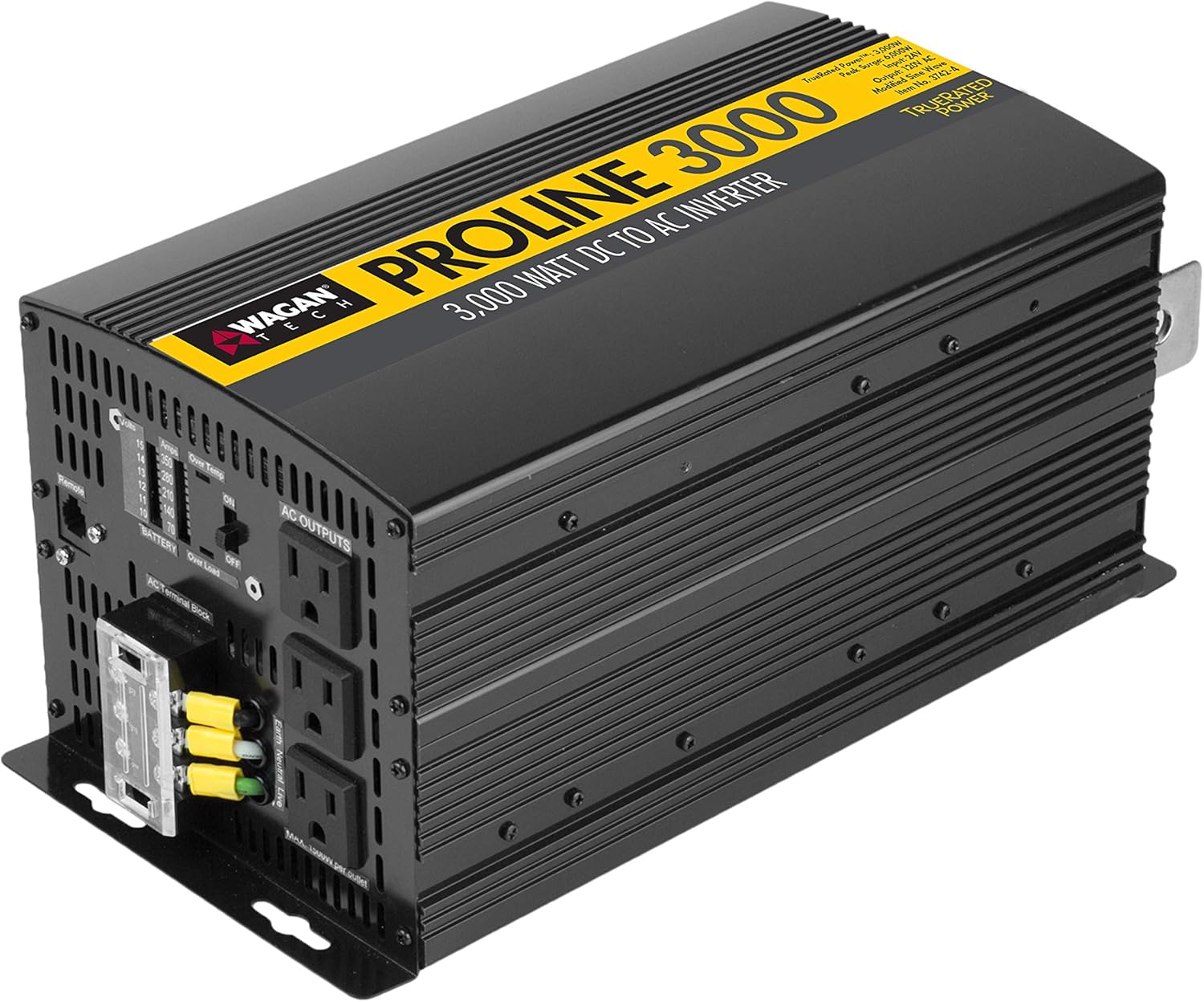 Wagan EL3742-8 3000 Watt Power Inverter with Remote Control 6000 Watt Surge Peak Power DC 48V to 120V AC Output Converter for Home RV Camping Van Life Off Grid