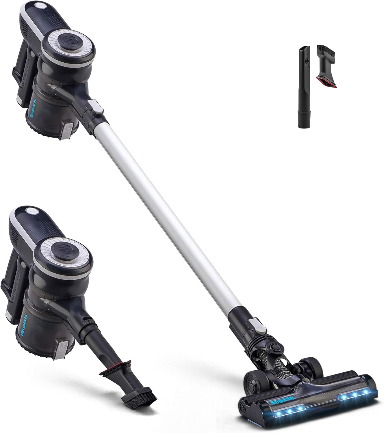 Lightweight Cordless Vacuum Cleaner by Simplicity, One-Click Cordless Stick Vacuum for Carpet and Hardwood Floors, S65S