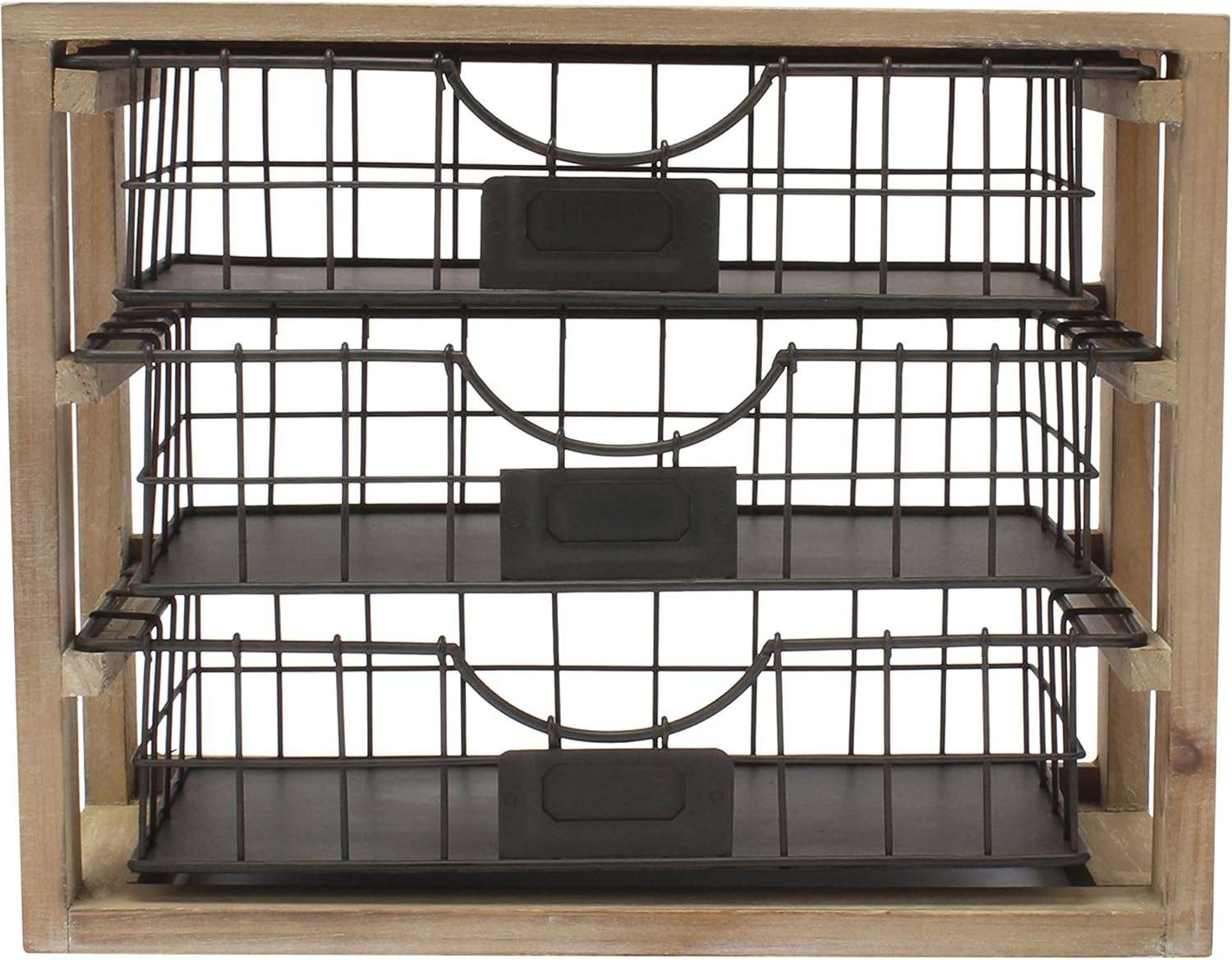 Kate and Laurel Tanner Rustic Wood and Metal Desktop Drawer Organizer Pack of 2