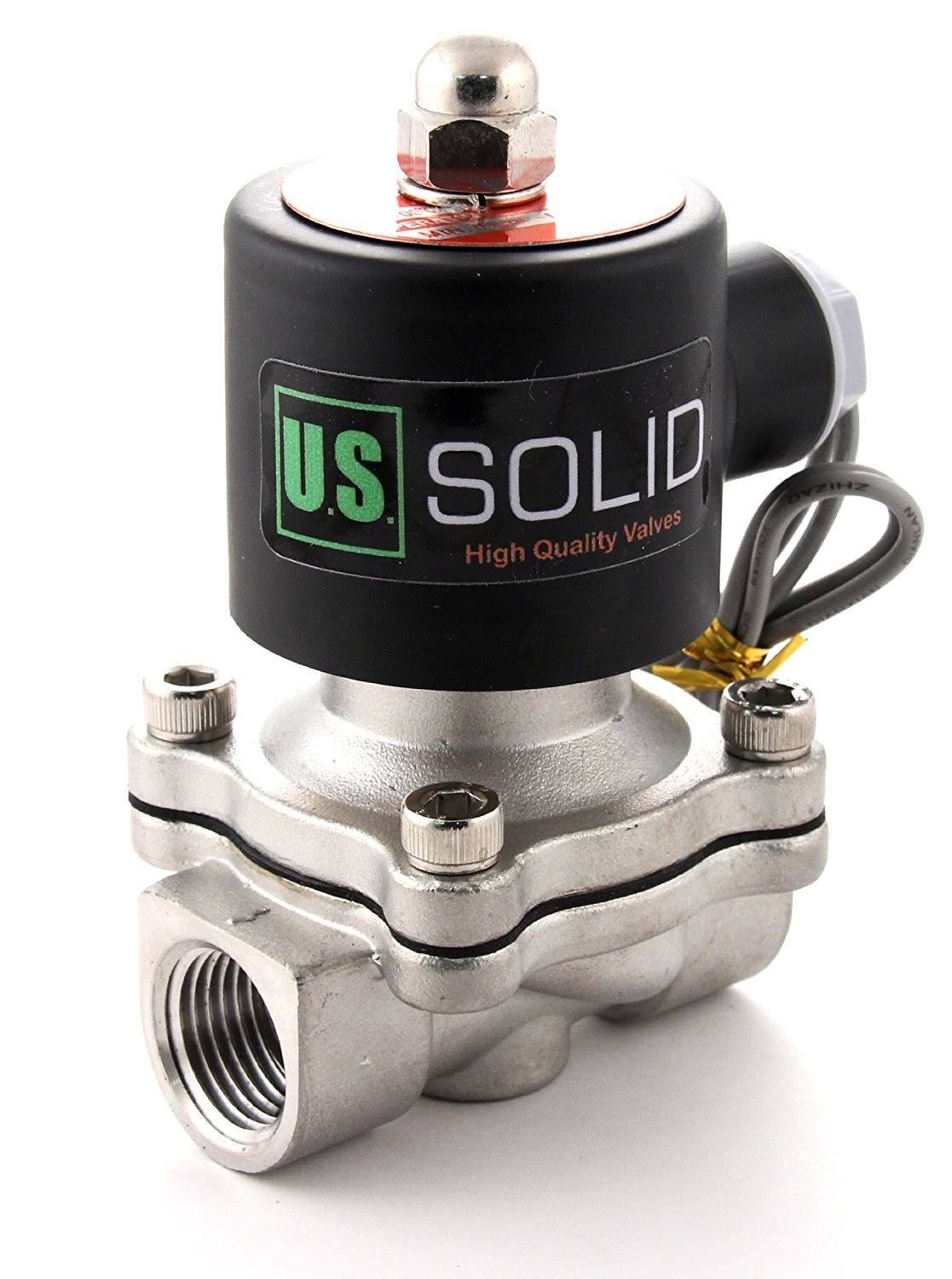 U.S. Solid 1/2x22 Stainless Steel Electric Solenoid Valve 110V AC Normally Closed Viton