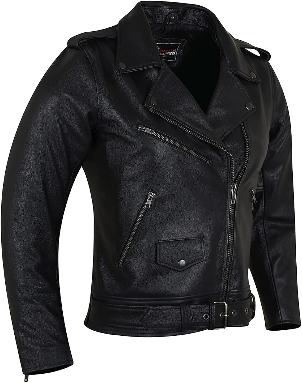 Vance Ladies Premium Lightweight Goatskin Classic Motorcycle Leather Jacket MCJ