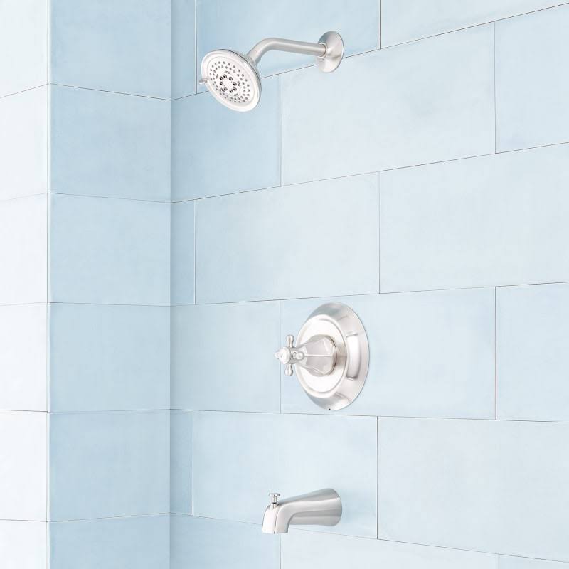 Signature Hardware 948669 Boca Raton Pressure Balanced Tub and Shower Trim Package - Rough in Included Brushed Nickel Showers Tu