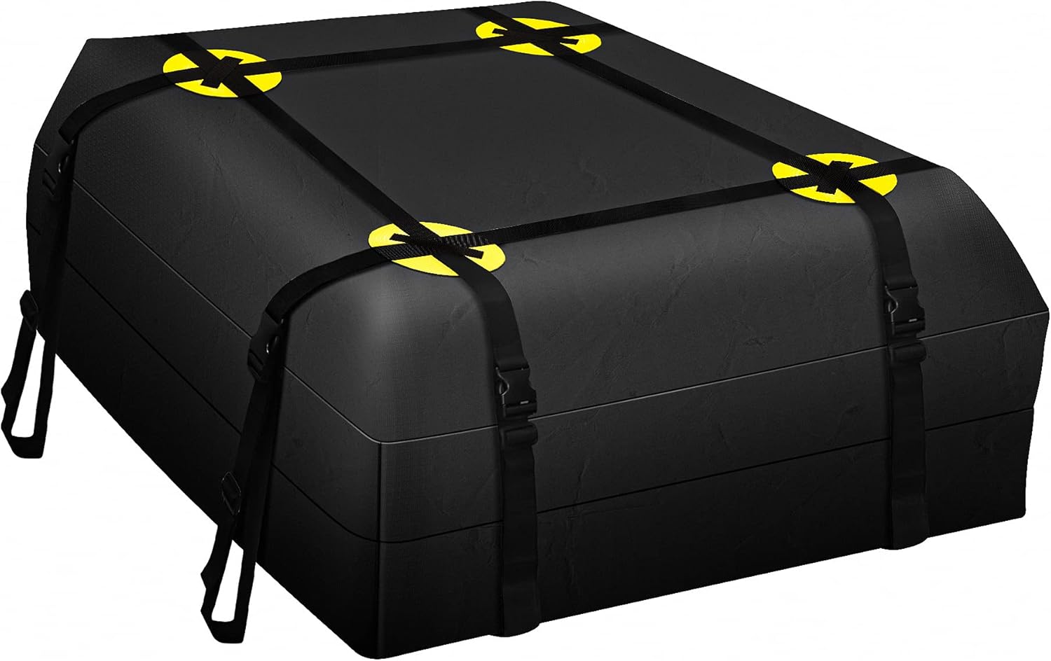 NABIYE Car Roof Bag Waterproof, Rooftop Cargo Carrier Bag with Anti-Slip Mat and 6 Heavy-Duty Straps, Suitable for All Vehicle with/Without Rack (15 Cubic feet)