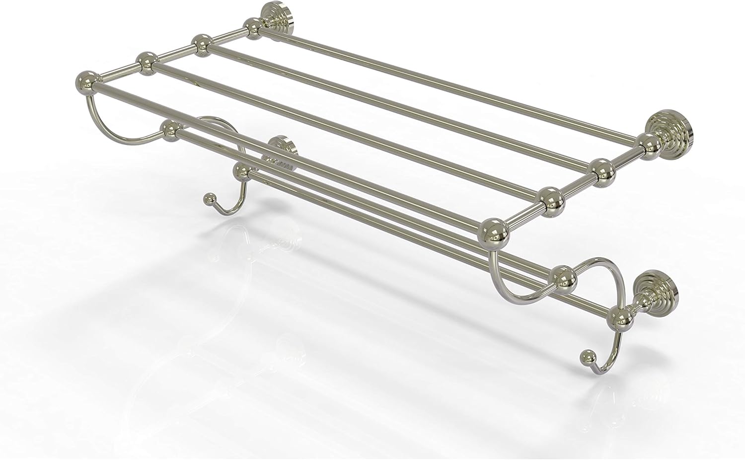 Allied Brass WP-HTL/36-5 Waverly Place Collection 36 Inch Train Rack Towel Shelf, Polished Nickel