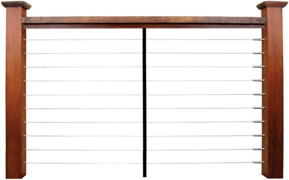 VistaView CableTec - 3/4 Inch Square Black Aluminum Pre-Drilled Pickets with Mounting Brackets for 1/8