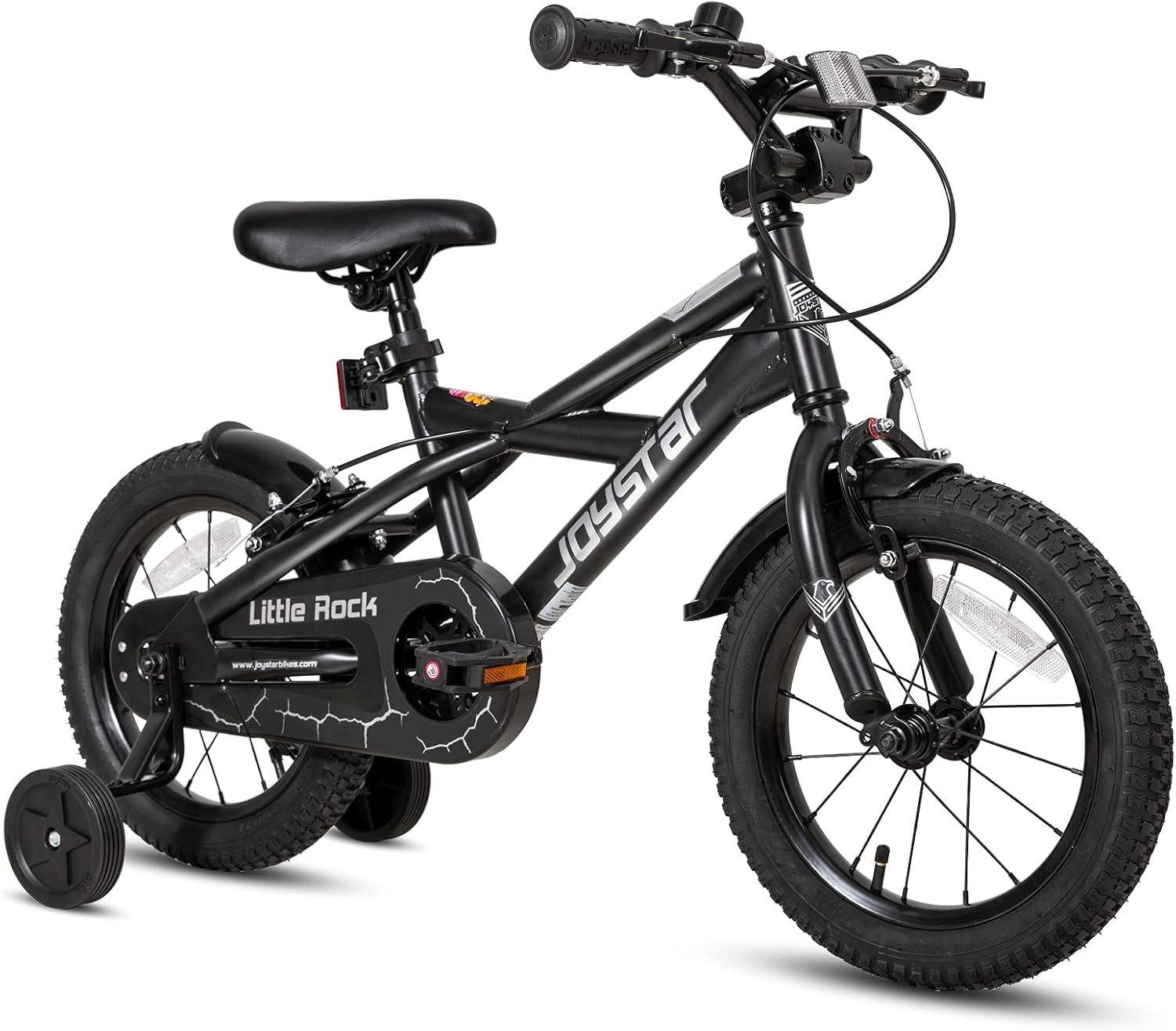 JOYSTAR Little Rock Kids Bike for 2-9 Years Boys & Girls with Training Wheels & Dual Handbrakes Easy Assembly 14 16 18 Inch Wheels Kids Bicycle in Black Blue Purple