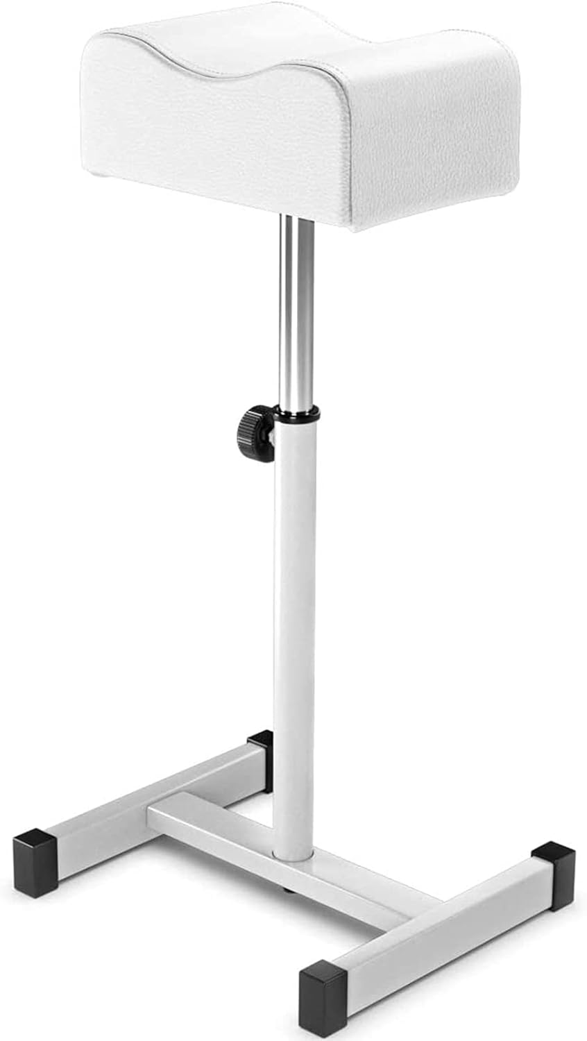 Giantex Pedicure Footrest Technician Nail Equipment, Salon Spa Beauty Footrest Home Pedicures with Height Adjustable Seat, Non-Slip Legs and Padded Seat Simple Assembly Manicure Stool(Black) Pack of 2