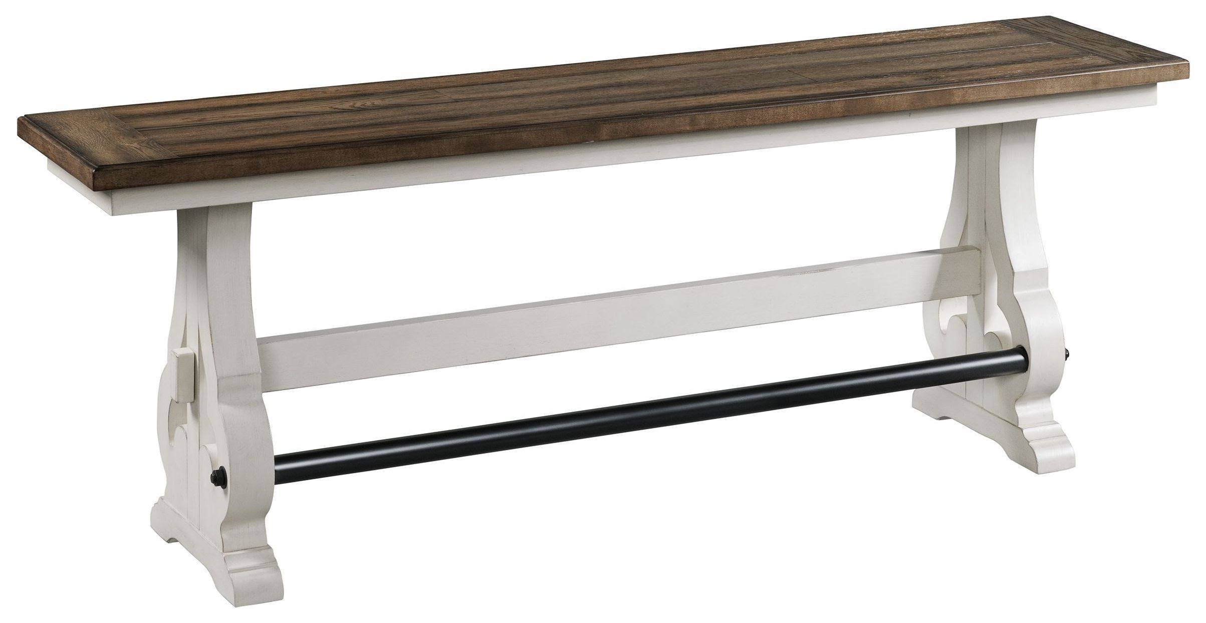 Intercon Drake Rustic White French Oak Counter Height Backless Bench