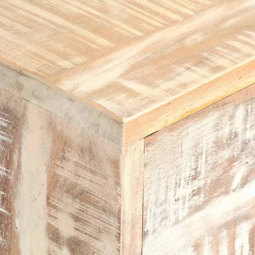 vidaXL TV Cabinet White 55.1x22x11.8x22x17.7x22 Solid Acacia Wood